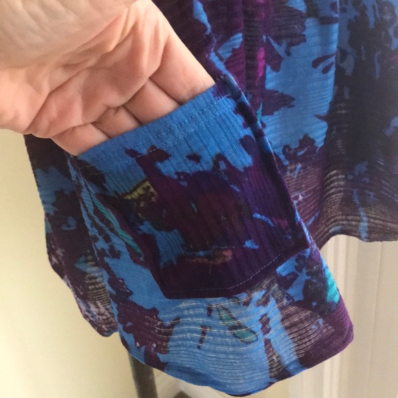 FREE PEOPLE TANK TOP HI-LO HEM Royal blue / Purple Size S - Picture 5 of 16